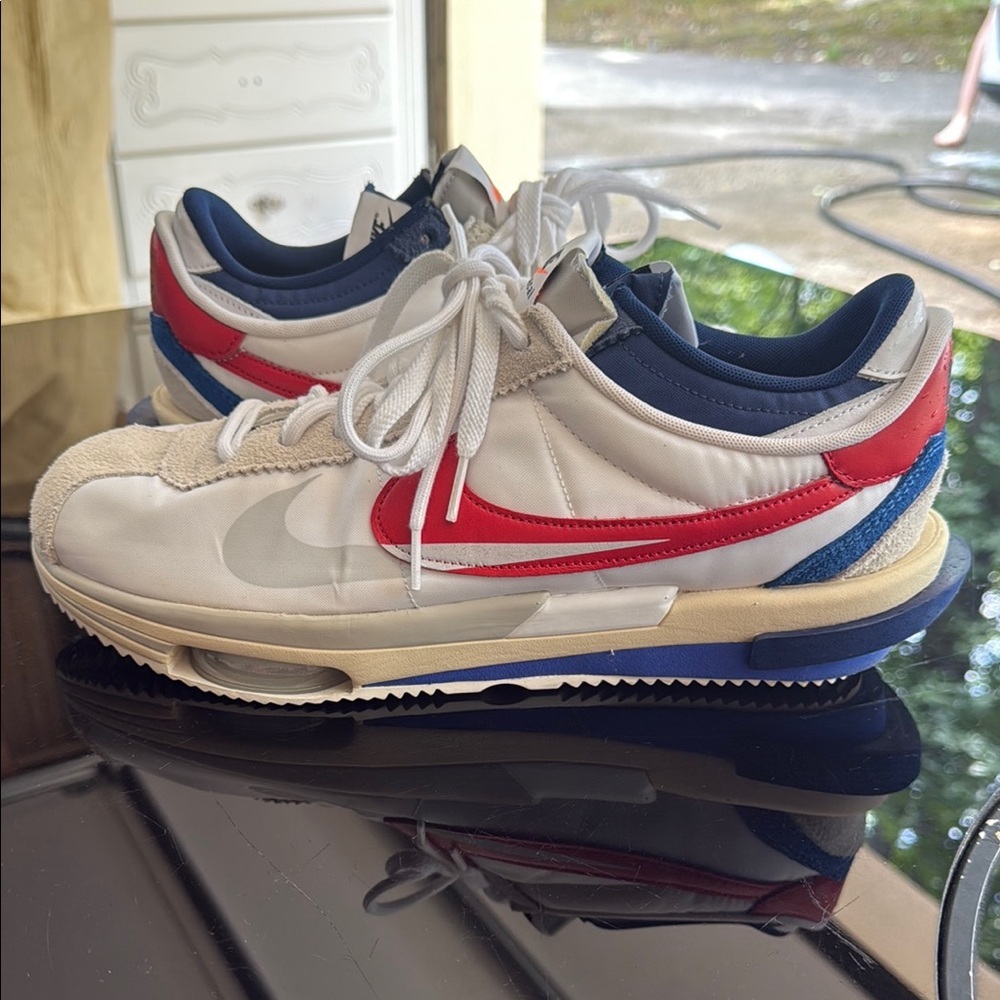 Nike Zoom Cortez Sacai Red White and Blue